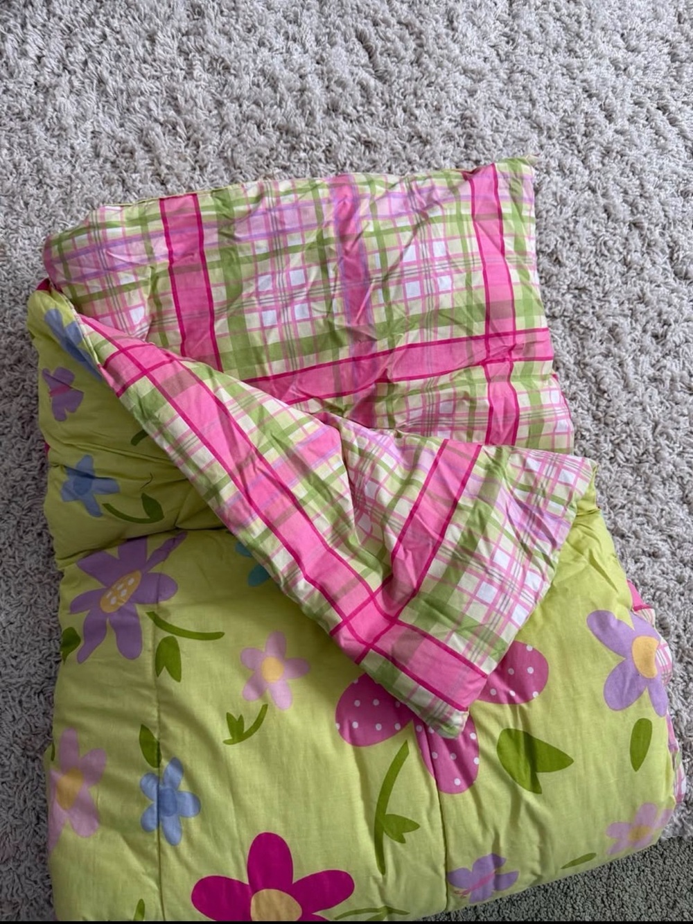 Floral Pink & Green Reversible Comforter - Home Bedding